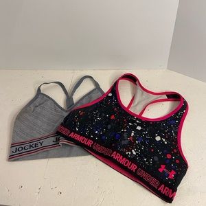 Set of 2 Junior Sports Bras Jockey and Under Armour Size Large